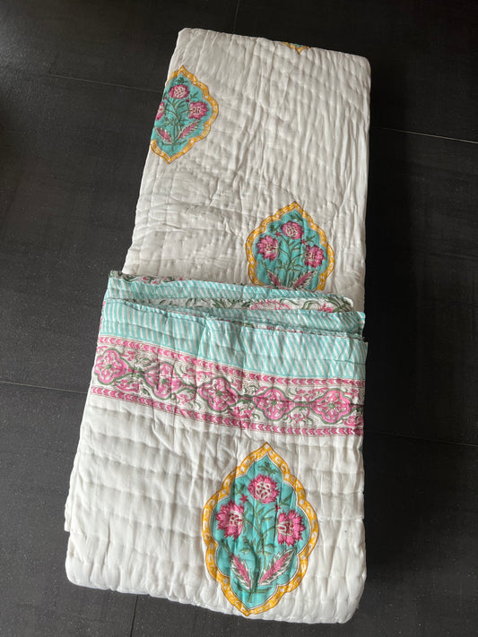 Exquisite Jaipur Quilt - Hand Block Print, Reversible, Premium Cotton