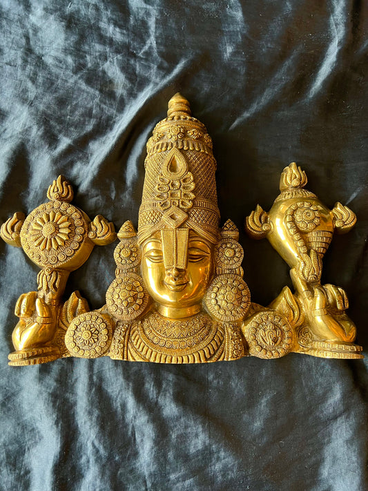 Divine Lord Venkateshwara Balaji Wall Hanging - Solid Brass Splendor