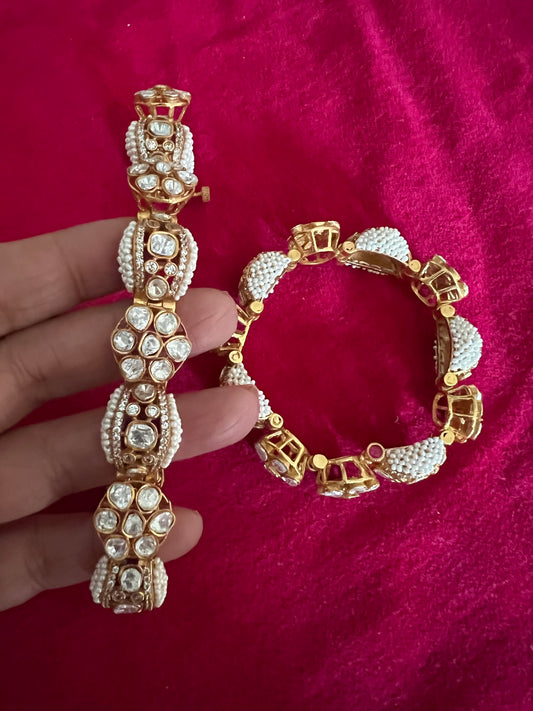 Moissanite Kundan Gajra Bracelet Set of Two