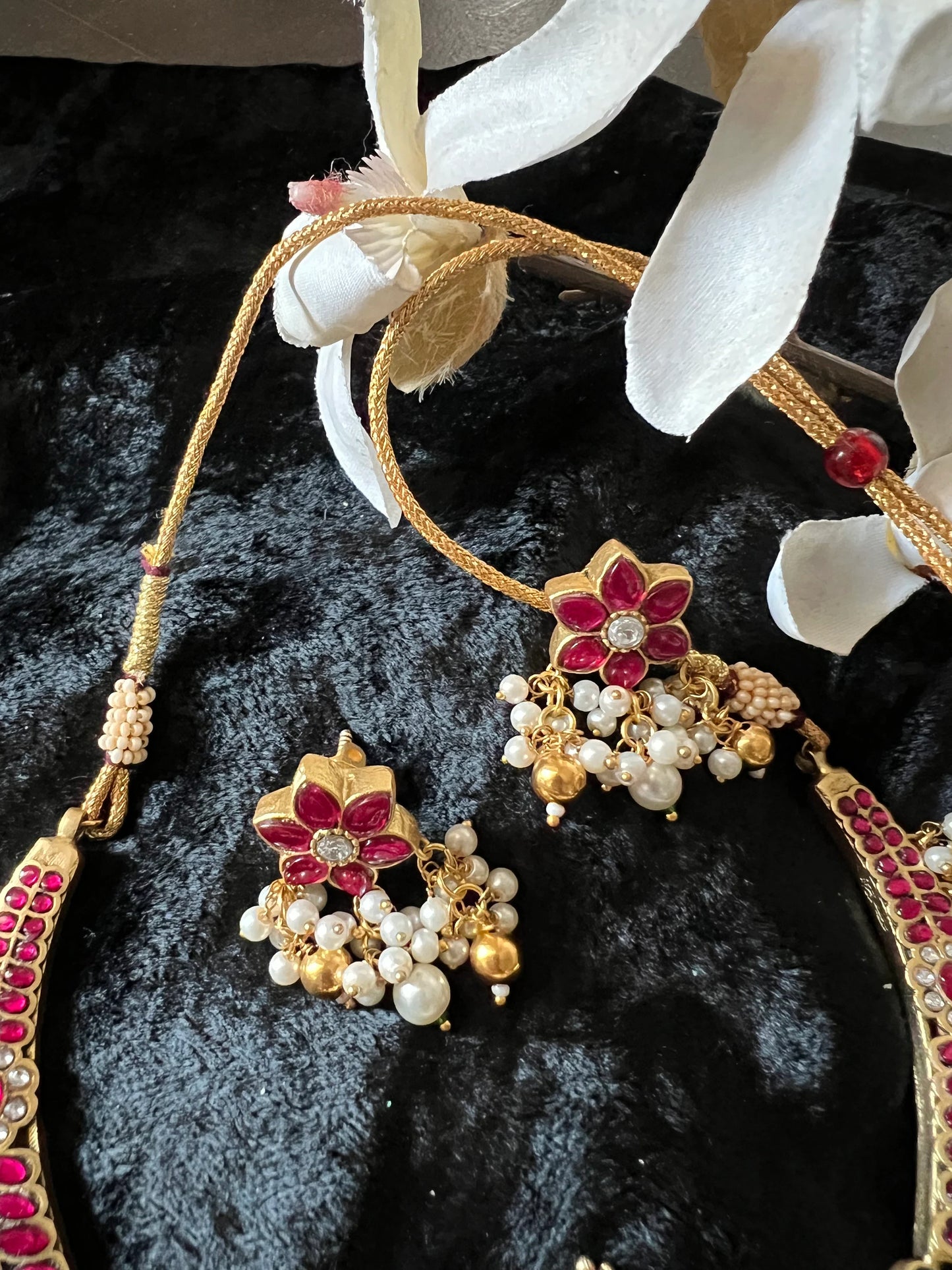 Designer Wedding Necklace with Kundan Earrings