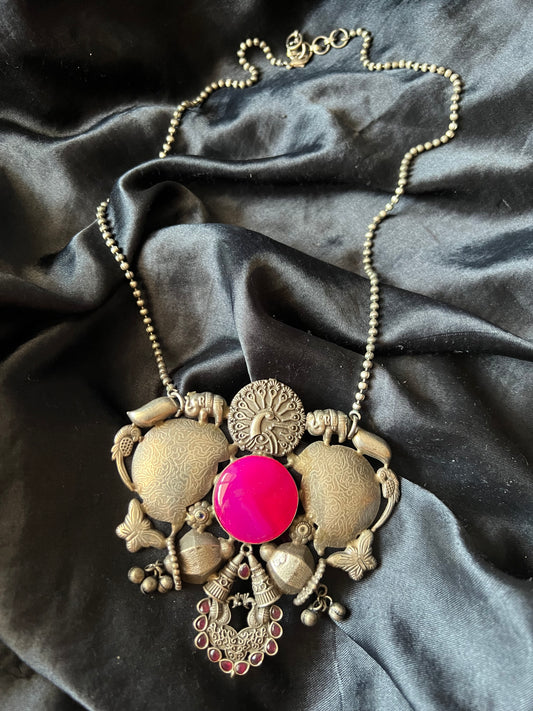 Exquisite Antique Oxidized Brass Necklace