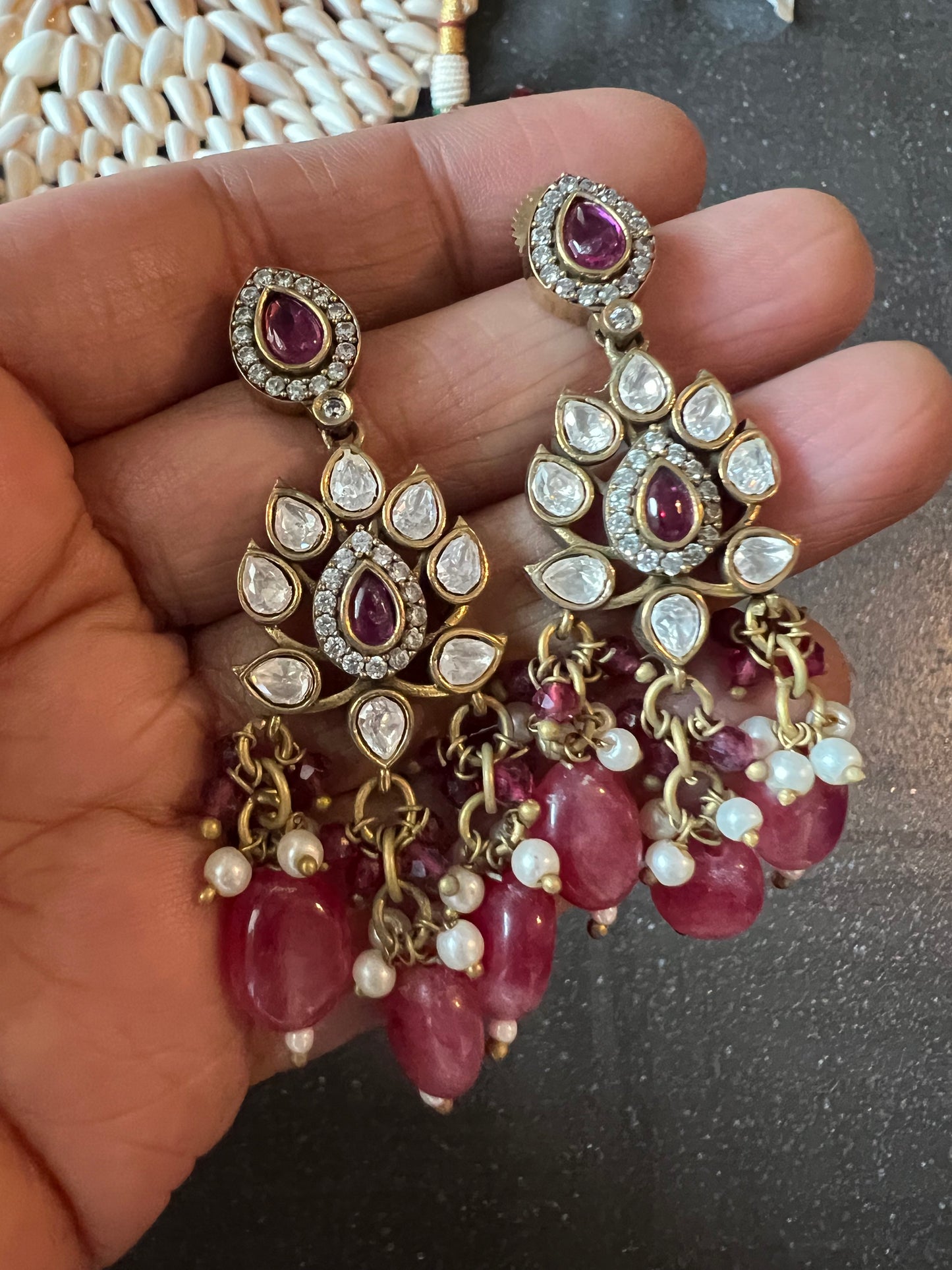 Victorian Kundan Necklace with Earrings